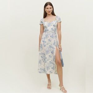 Reformation Blue Floral Dress